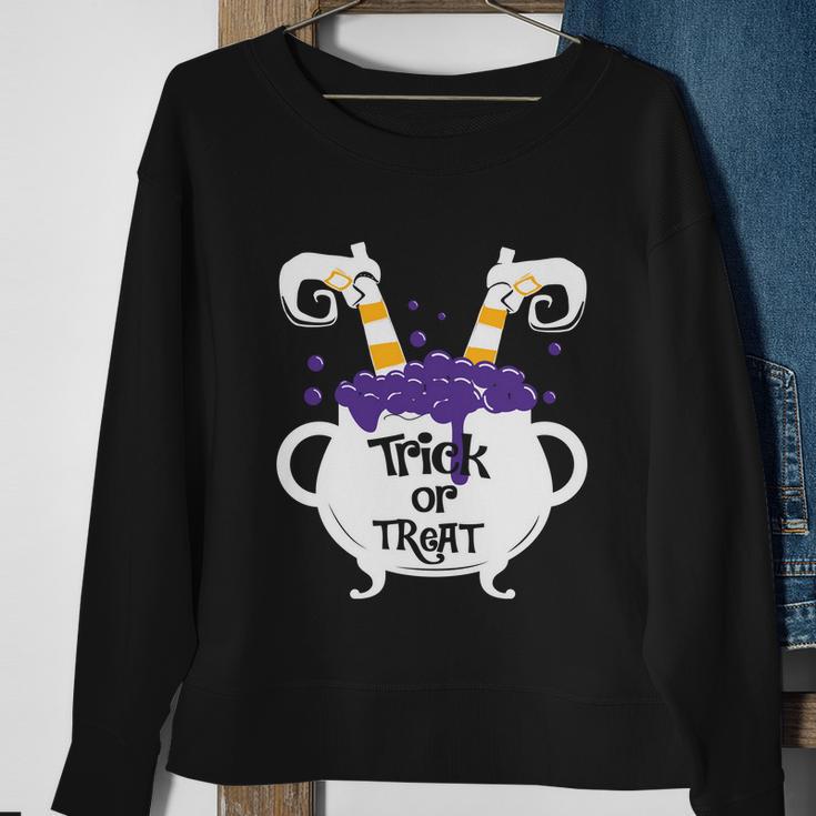 Trick Or Treat Funny Halloween Quote Sweatshirt Gifts for Old Women