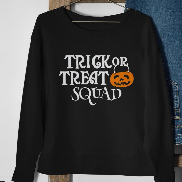 Trick Or Treat Squad Pumpkin Halloween Quote Sweatshirt Gifts for Old Women