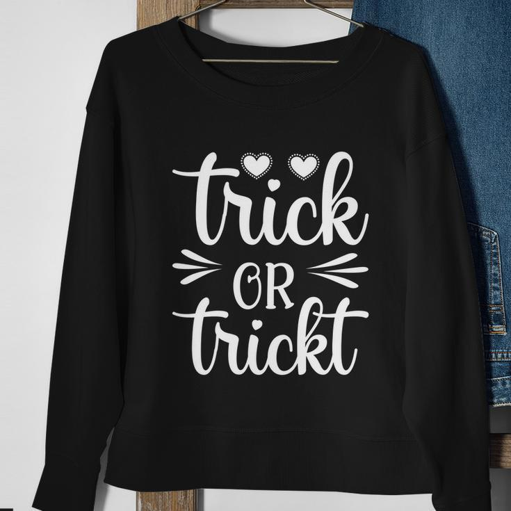 Trick Or Trickt Funny Halloween Quote Sweatshirt Gifts for Old Women