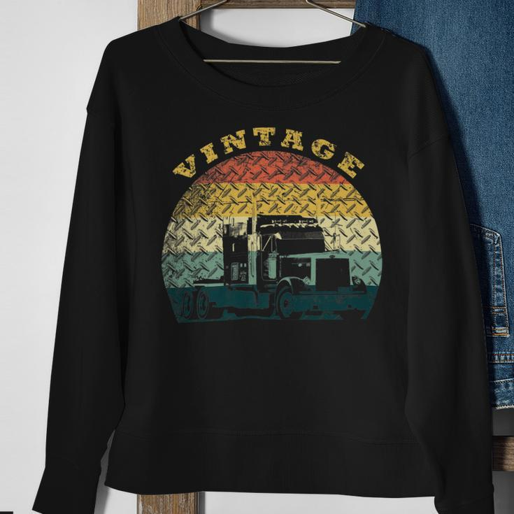 Trucker Truck Driver Vintage Trucker Sweatshirt Gifts for Old Women