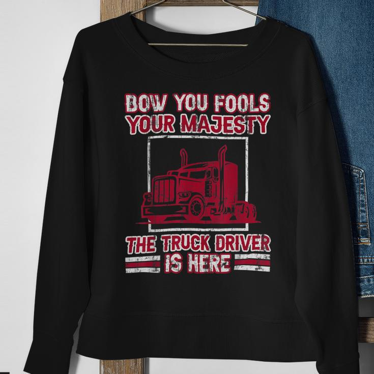 Trucker Trucker 18 Wheeler Freighter Truck Driver V2 Sweatshirt Gifts for Old Women