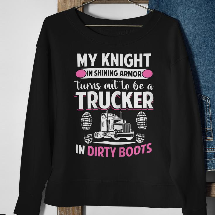 Trucker Trucker Wife Trucker Girlfriend Sweatshirt Gifts for Old Women