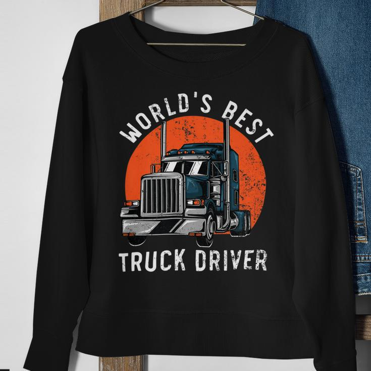 Trucker Worlds Best Truck Driver Trailer Truck Trucker Vehicle Sweatshirt Gifts for Old Women