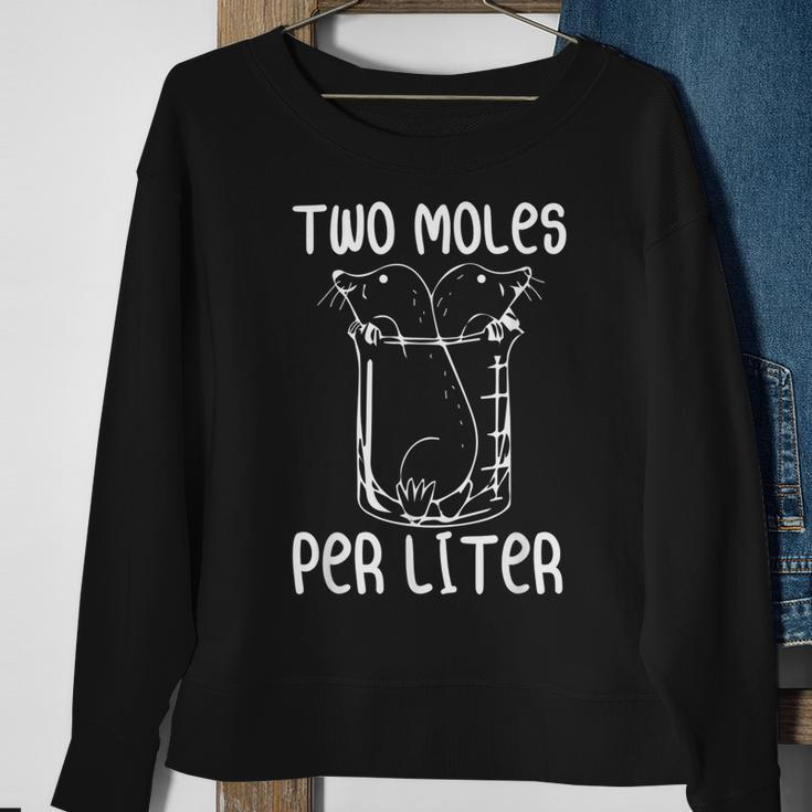 Two Moles Per Liter Funny Chemistry Science Lab Men Women Sweatshirt Graphic Print Unisex Gifts for Old Women