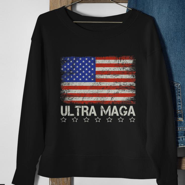 Ultra Maga Shirt Maga King Funny Anti Biden Us Flag Pro Trump Trendy Tshirt V2 Sweatshirt Gifts for Old Women