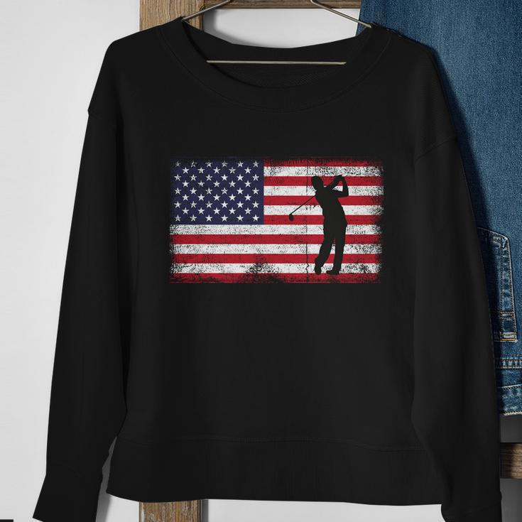 Usa American Flag Golf Lovers 4Th July Patriotic Golfer Man Cool Gift Sweatshirt Gifts for Old Women