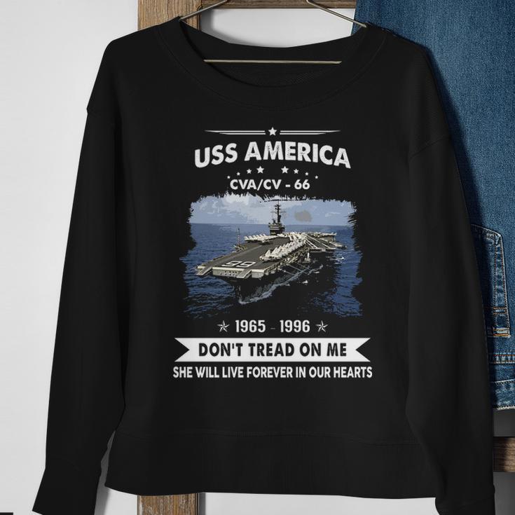 Uss America Cv 66 Cva 66 Front Sweatshirt Gifts for Old Women