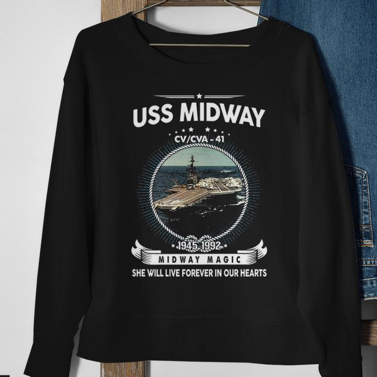 Uss Midway Cv 41 Front Style Sweatshirt Gifts for Old Women