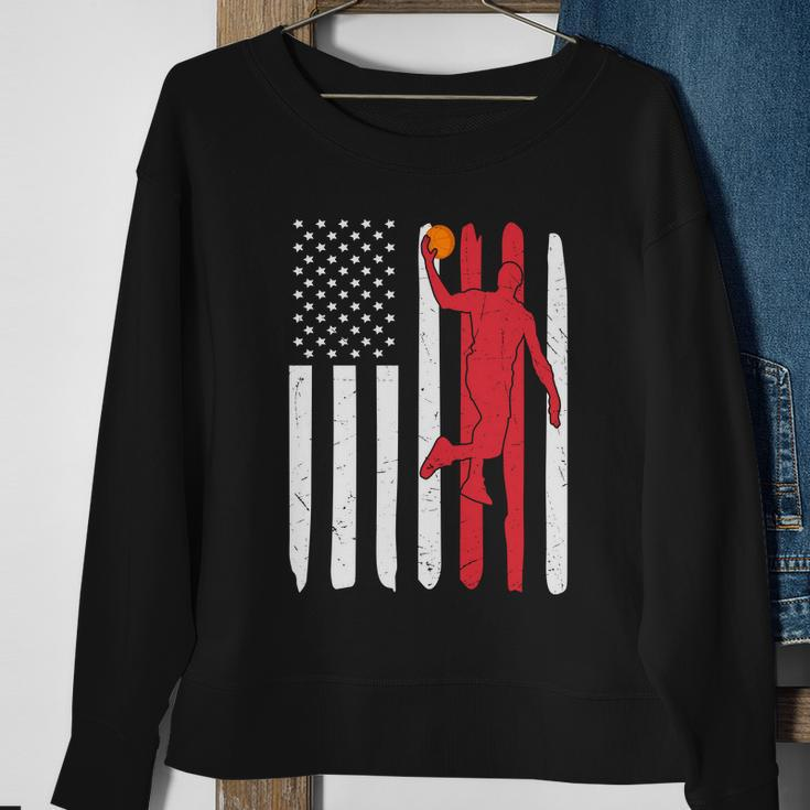 Vintage American Flag American Basketball League Basketball Player Sweatshirt Gifts for Old Women