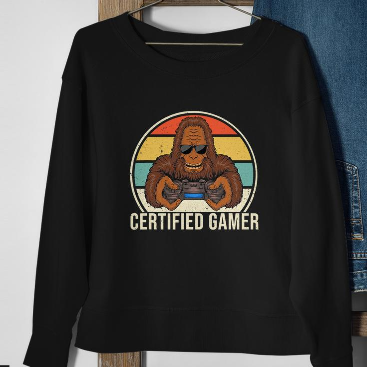 Vintage Certified Gamer Funny Retro Video Game Sweatshirt Gifts for Old Women