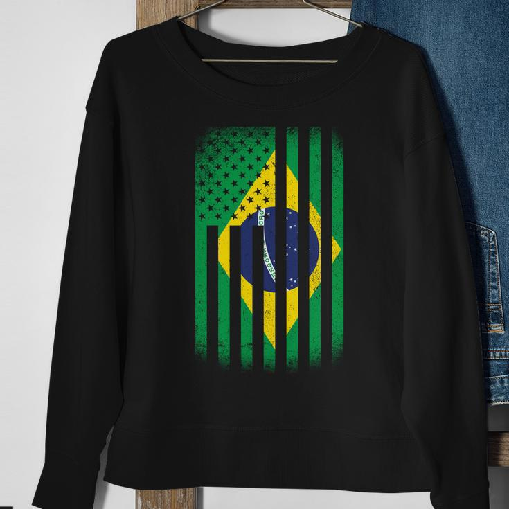 Vintage Flag Of Brazil Tshirt Sweatshirt Gifts for Old Women