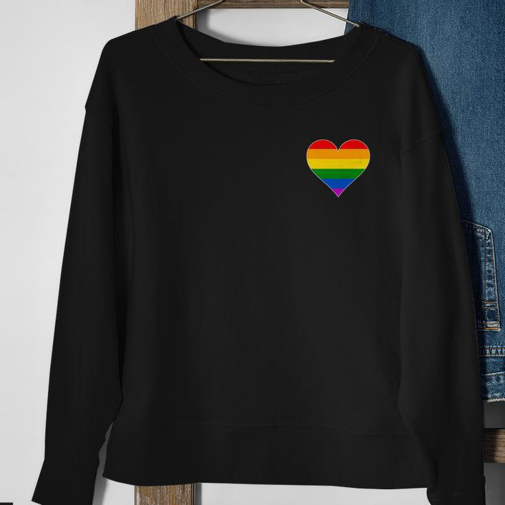 Vintage Gay Pride Pocket Rainbow Heart Tshirt Sweatshirt Gifts for Old Women