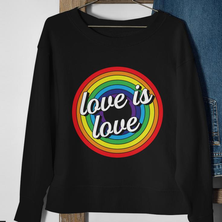 Vintage Love Is Love Rainbow Pride Month Sweatshirt Gifts for Old Women
