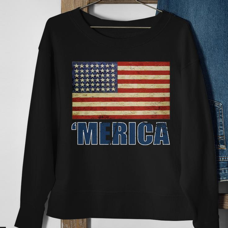 Vintage Merica Flag Tshirt Sweatshirt Gifts for Old Women