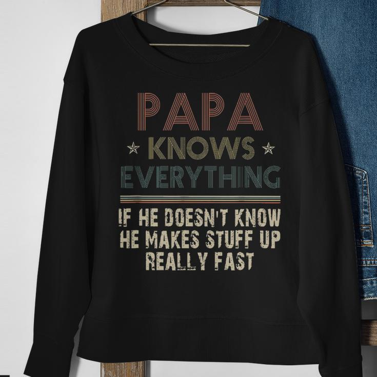 Vintage Papa Know Everything Gift For Fathers Day Sweatshirt Gifts for Old Women