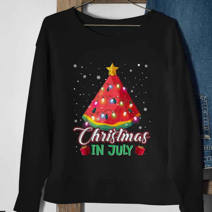Watermelon Christmas Tree Christmas In July Summer Vacation Sweatshirt Gifts for Old Women