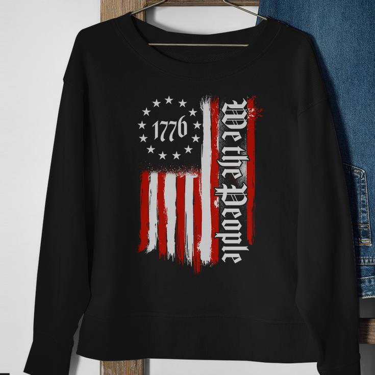 We The People 1776 Distressed Usa American Flag Tshirt Sweatshirt Gifts for Old Women