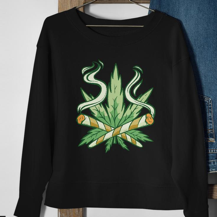 Weed Joint Cross Sweatshirt Gifts for Old Women