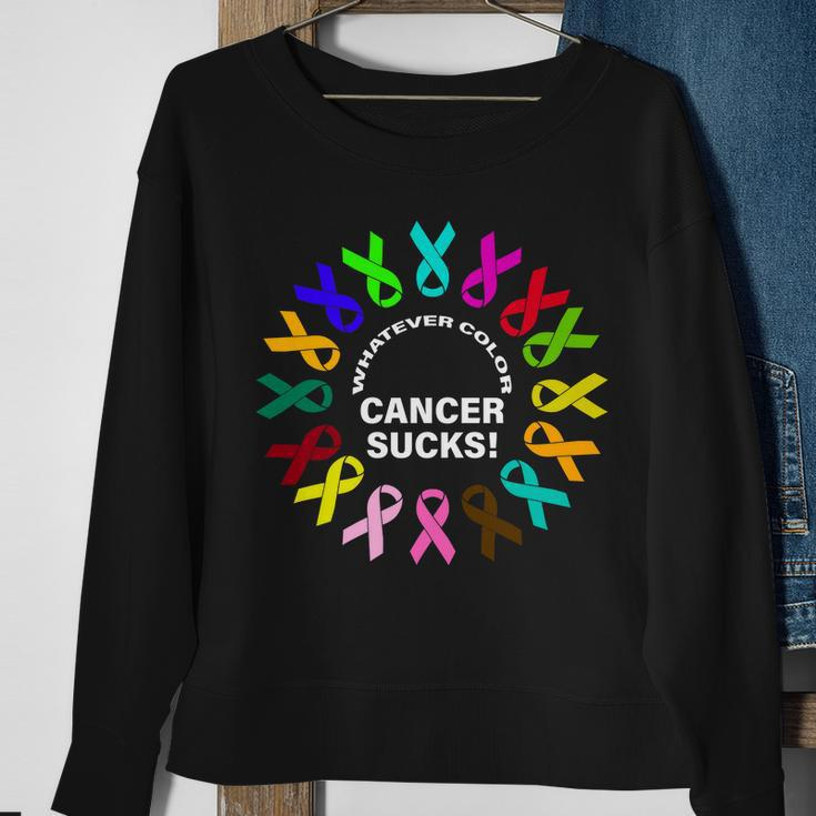 Whatever Color Cancer Sucks Tshirt Sweatshirt Gifts for Old Women