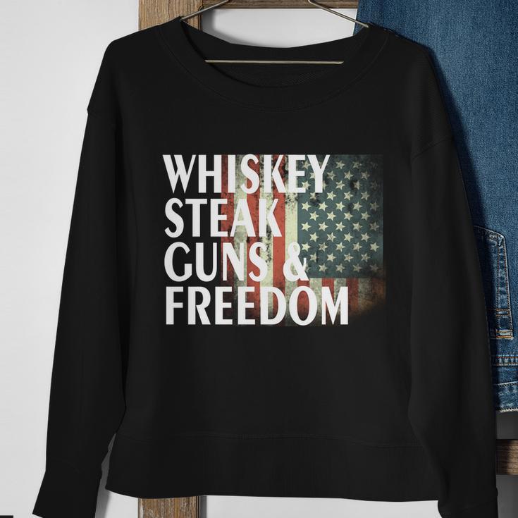 Whiskey Steak Guns And Freedom Tshirt Sweatshirt Gifts for Old Women