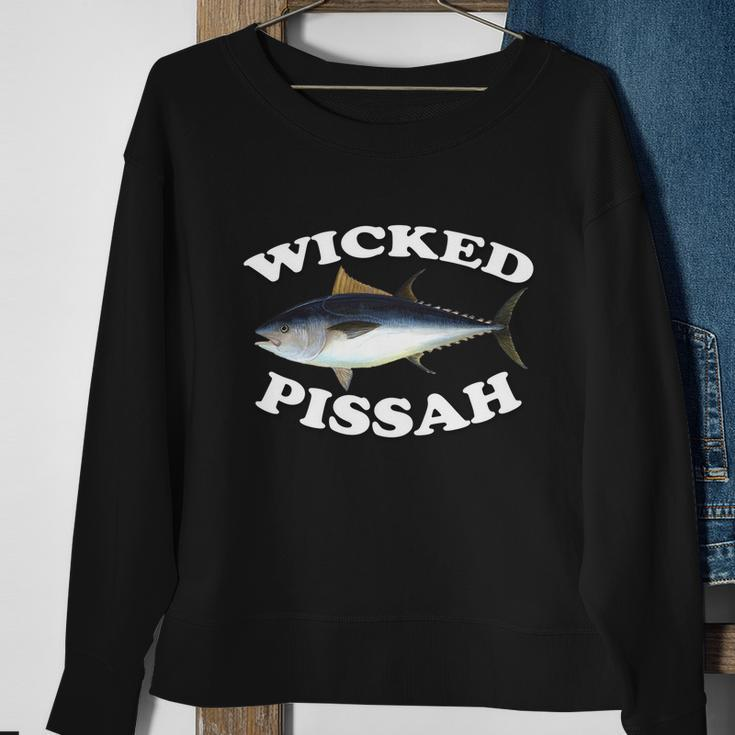 Wicked Pissah Bluefin Tuna Illustration Fishing Angler Gear Gift Sweatshirt Gifts for Old Women