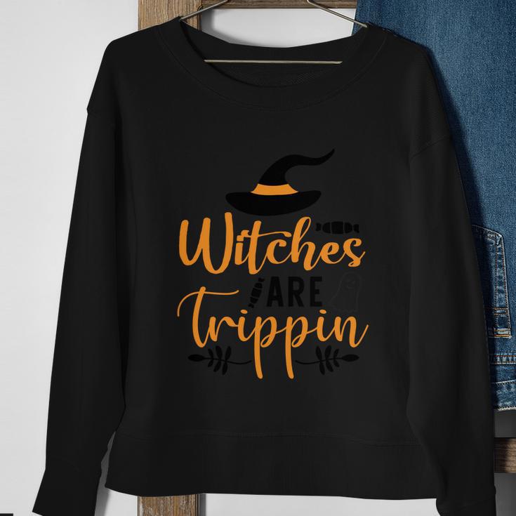 Witches Are Trippin Halloween Quote Sweatshirt Gifts for Old Women