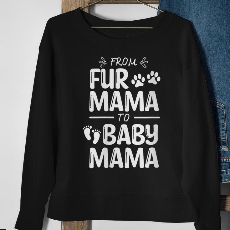 Womens From Fur Mama To Baby Mama Pregnant Cat Lover New Mom Mother V3 Sweatshirt Gifts for Old Women