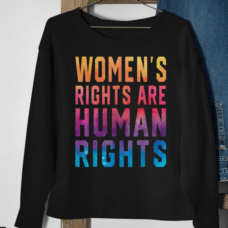 Womens Rights Are Human Rights Pro Choice Tie Dye Sweatshirt Gifts for Old Women