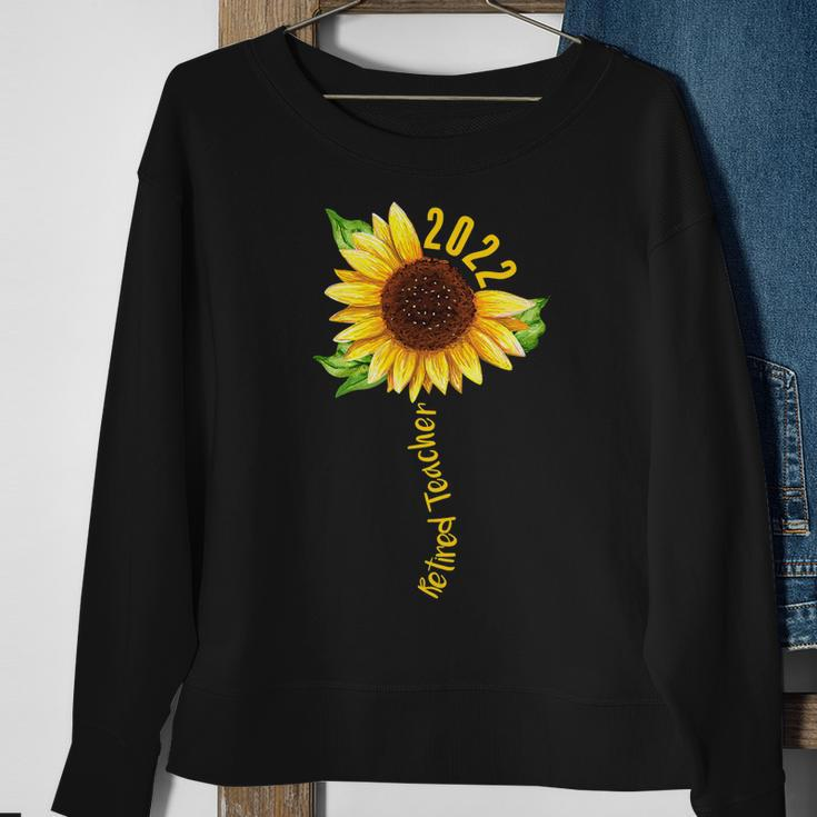 Womens Sunflower Retired Teacher Retirement 2022 Mom Mothers Day Sweatshirt Gifts for Old Women