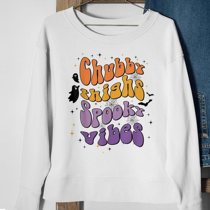 Chubby Thighs And Spooky Vibes Happy Halloween Sweatshirt Gifts for Old Women