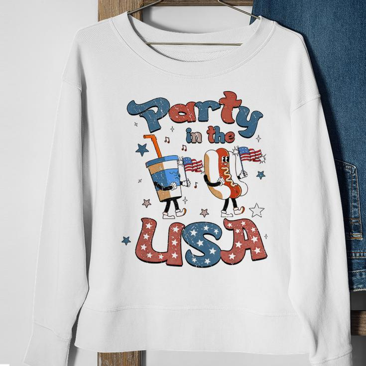 Funny Party In The Usa 4Th Of July Hot Dog Patriotic Kid V2 Sweatshirt Gifts for Old Women