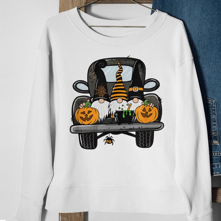 Halloween Truck Gnomes Pumpkin Funny Thanksgiving Sweatshirt Gifts for Old Women