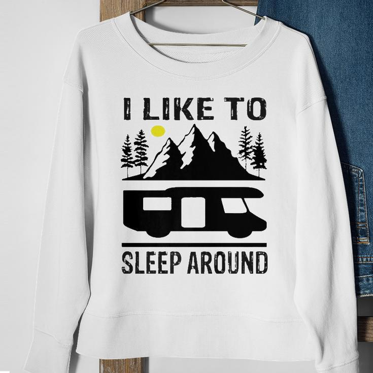 I Like To Sleep Around Camper Sweatshirt Gifts for Old Women