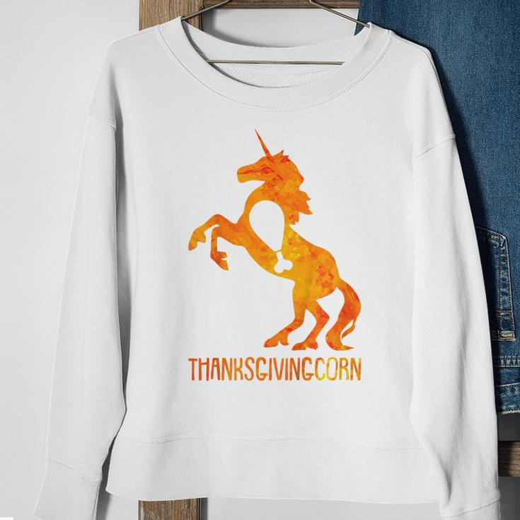 Kids Unicorn Thanksgiving Day Funny Turkey Leg Fall Autumn Sweatshirt Gifts for Old Women