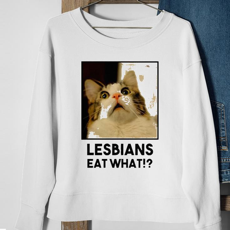 Lesbian Eat What Funny Cat Sweatshirt Gifts for Old Women