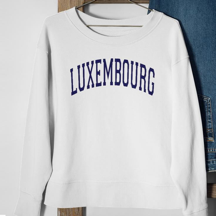 Luxembourg Varsity Style Navy Blue Text Sweatshirt Gifts for Old Women