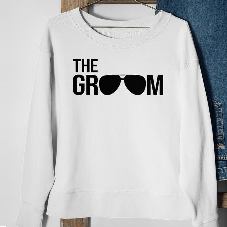 Mens The Groom Bachelor Party Cool Sunglasses White Sweatshirt Gifts for Old Women