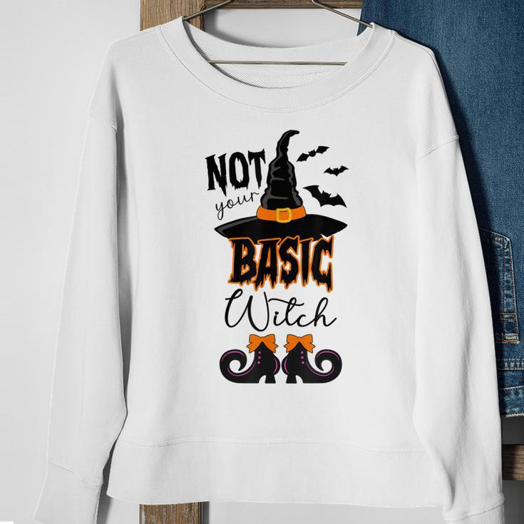 Not Your Basic Witch Halloween Costume Witch Bat Sweatshirt Gifts for Old Women