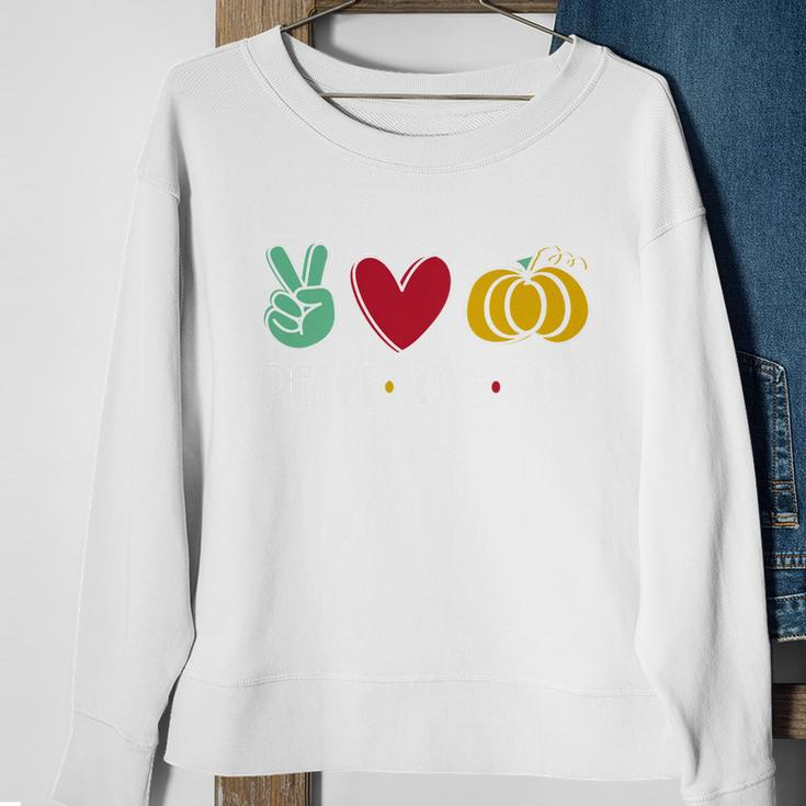 Peace Love Fall Cute Graphic Design Printed Casual Daily Basic Sweatshirt Gifts for Old Women