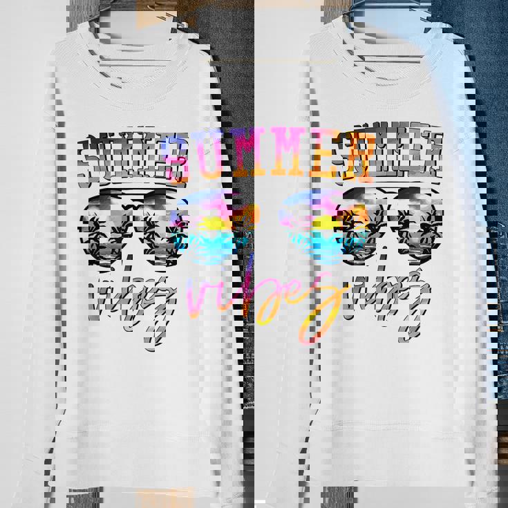 Summer Vibes Tropical Beach Family Friends Trip Vacay Squad Men Women Sweatshirt Graphic Print Unisex Gifts for Old Women