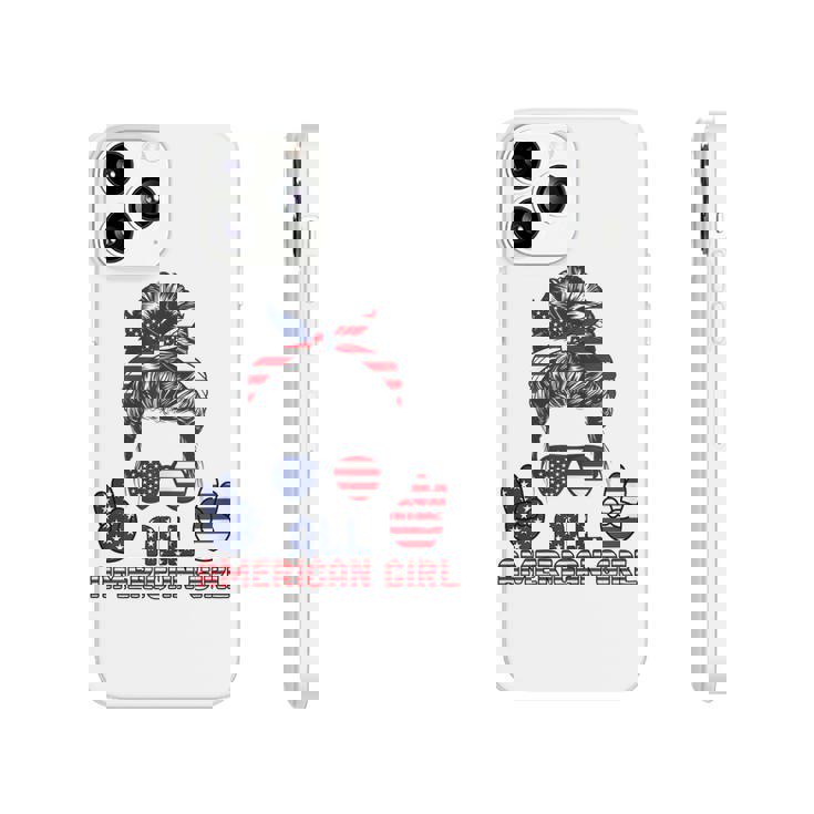 All American Girl Messy Bun American Flag 4Th Of July  V2 Phonecase iPhone
