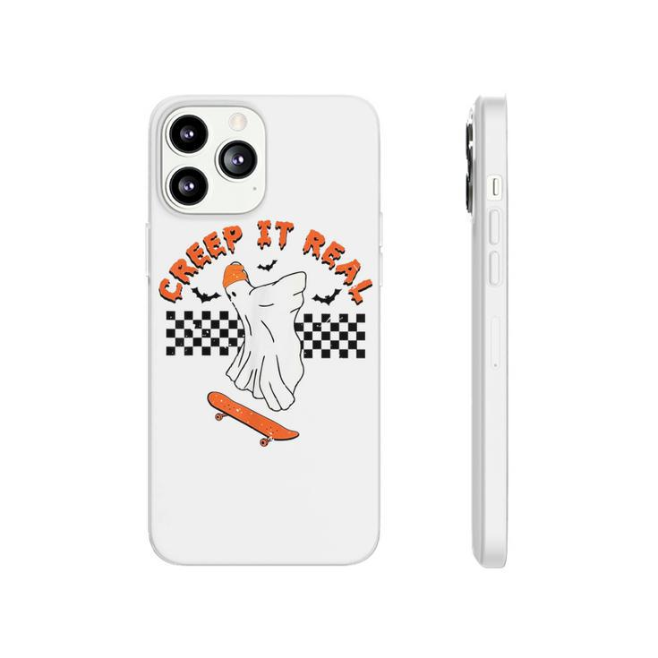 Creep It Real Funny Halloween Boo Ghost Skateboard Vintage  Phonecase iPhone