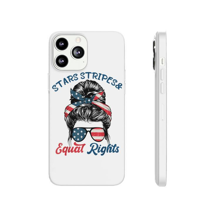 Pro Choice Feminist Stars Stripes Equal Rights Messy Bun  Phonecase iPhone