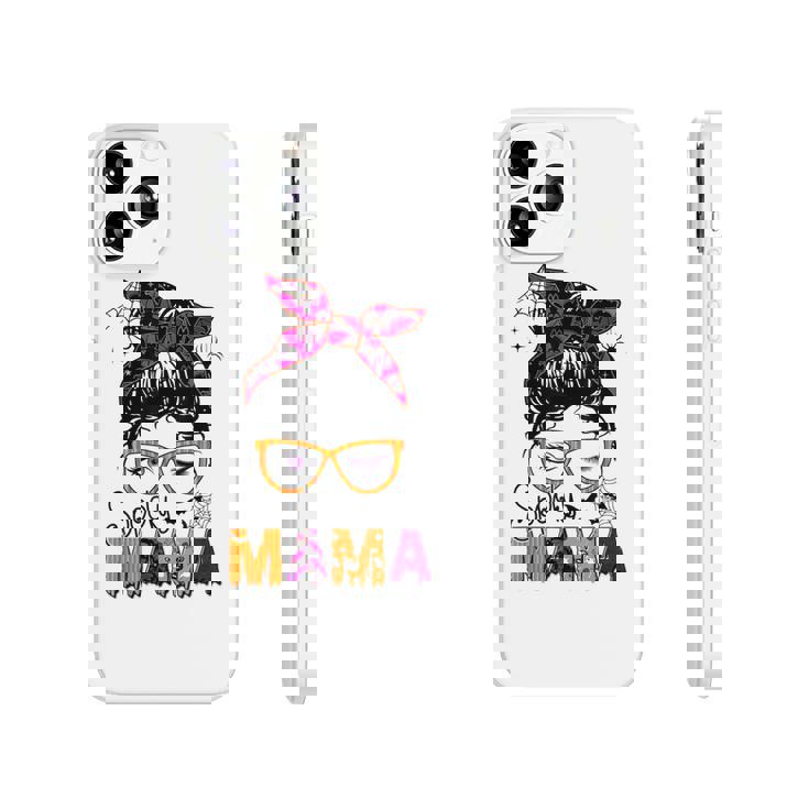 Spooky Mama Messy Bun Mom Life Halloween Costume  Phonecase iPhone