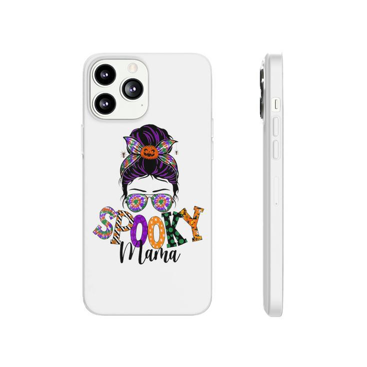 Spooky Mama Messy Bun Skull Mom Monster Bleached Halloween  Phonecase iPhone