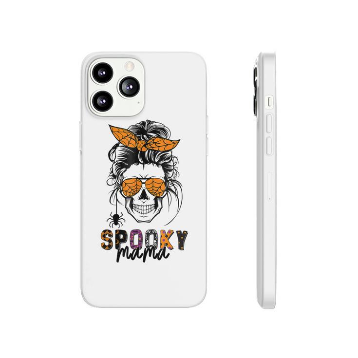 Spooky Mama Skull Halloween Womens Messy Bun Witch  Phonecase iPhone
