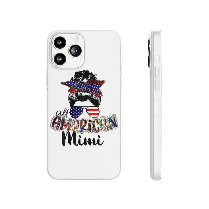 Womens All American Mimi Messy Bun 4Th Of July Independence Day  Phonecase iPhone