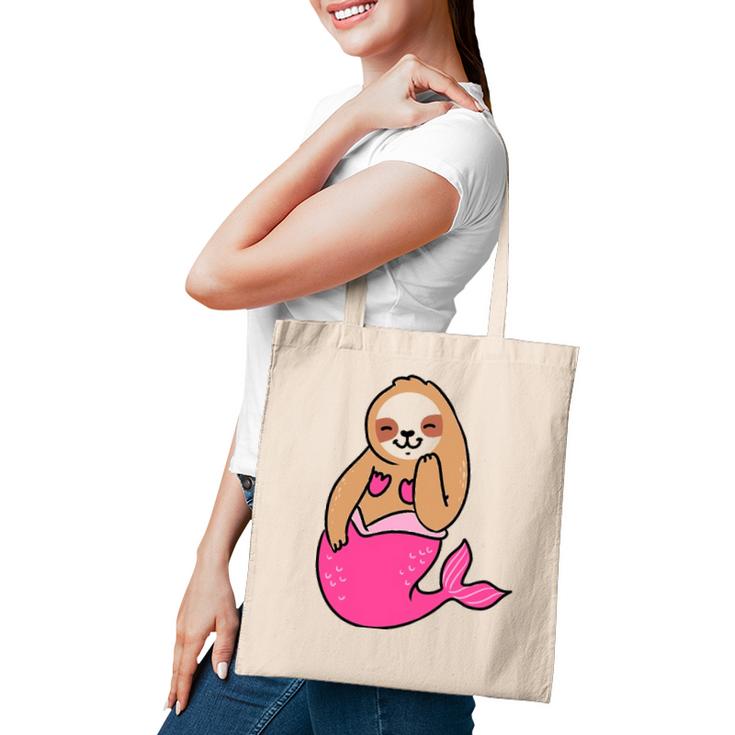 Mermaid Sloth  Cute Sloth Tote Bag