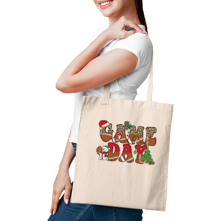 Christmas Football Game Day Tote Bag