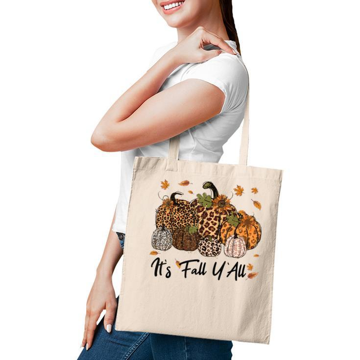 Funny Its Fall Yall Pumpkin  For Women Funny Halloween  Tote Bag